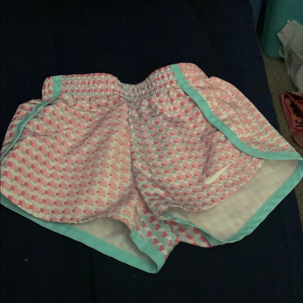 Nike Kids Girls Athletic Shorts in Pink and Teal